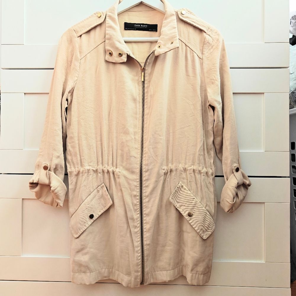Zara Light Tan Utility Jacket for Women Size XS